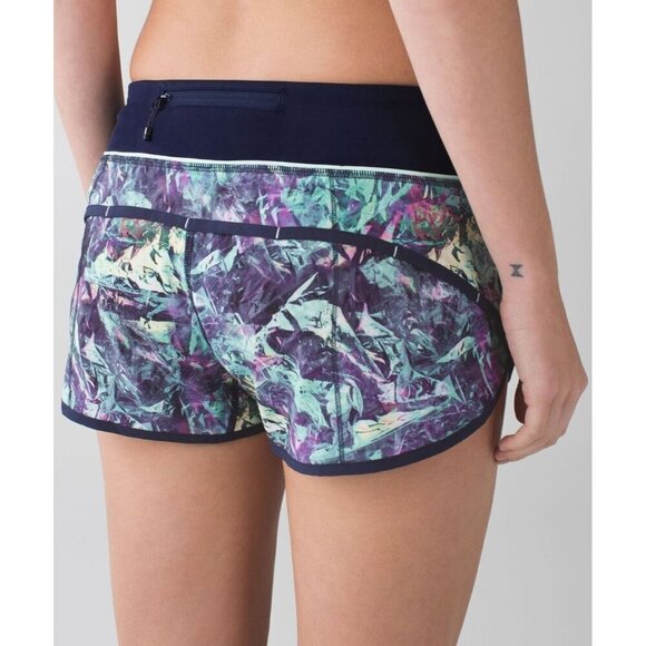 Lululemon Speed Short 4-way Stretch Iridescent Multi Deep Navy 2.5” Run Size 10 - Picture 6 of 6